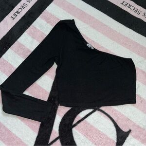 One Shoulder Black Top